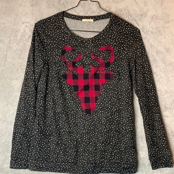 𝅺12pm by Mon Ami Reindeer Top - Picture 1 of 6